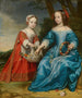 Dubbelportret van prins Willem III (1650-1702) en zijn tante Maria, prinses van Oranje (1642-1688), kinderen - Gerard van Honthorst — weergave van het kunstwerk