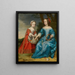 Dubbelportret van prins Willem III (1650-1702) en zijn tante Maria, prinses van Oranje (1642-1688), kinderen - Gerard van Honthorst — ingelijst kunstwerk aan de muur