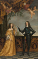 Portret van Guillaume II 1626-1650, prins van Oranje, en van zijn vrouw Marie Stuart 1631-1660 - Gerard van Honthorst — weergave van het kunstwerk