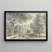 Landschap met een brug waarop een visser - Gerard van Rossum — ingelijst kunstwerk aan de muur