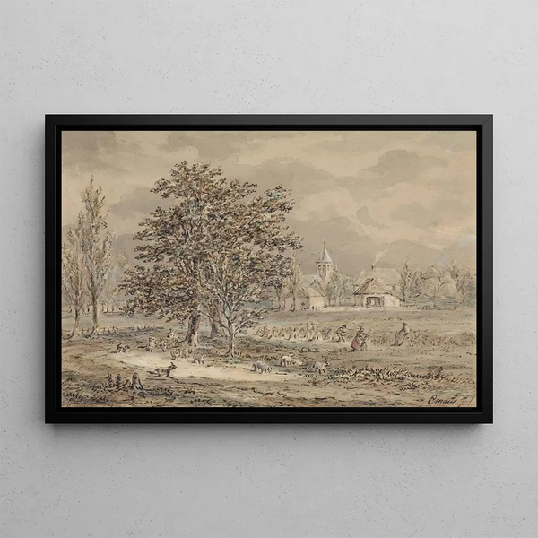 Gerardus Emaus de Micault - Gezicht op het dorp Zoelmond.webp