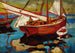 Boten van de visserij in de haven - Gerassim Semenovich Golovkov — weergave van het kunstwerk