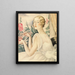 Vrouw in witte jurk zittend op de vensterbank - Gerda Wegener — ingelijst kunstwerk aan de muur