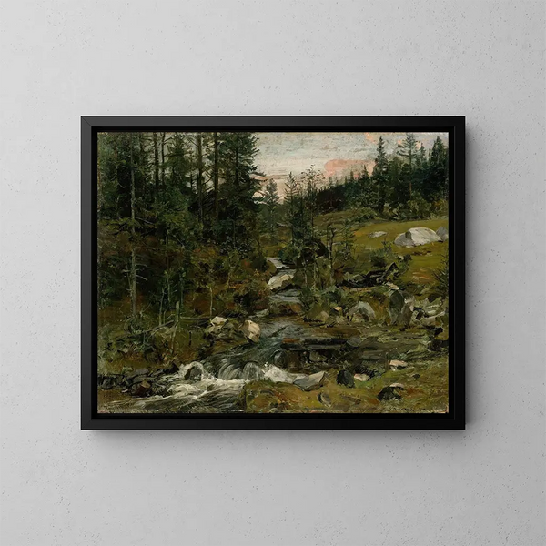 Ruisseau au crépuscule - Gerhard Munthe — framed artwork on a wall