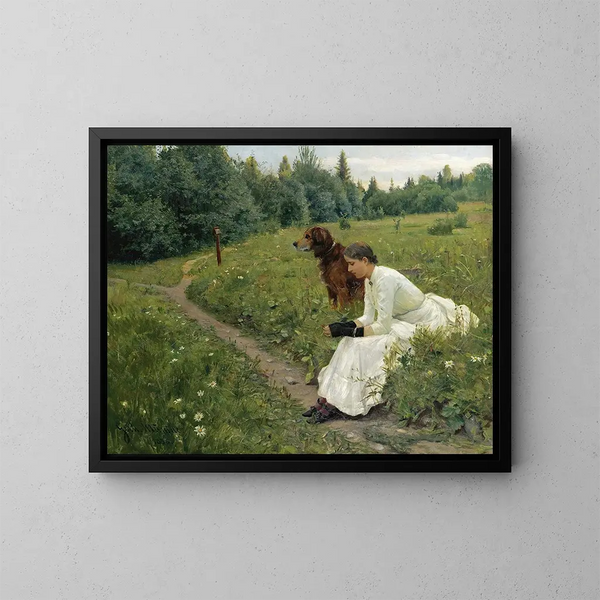 Idylle - Gerhard Munthe — framed artwork on a wall