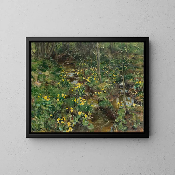 Norwegian Pansy Painting - Gerhard Munthe — framed artwork on a wall