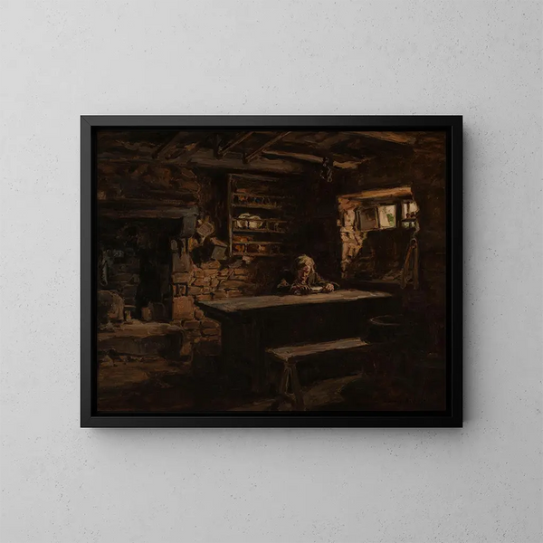 Interior Breton painting - Germain David-Nillet — framed artwork on a wall