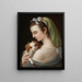 Een vrouw met een King Charles-spaniël - Duitse school — ingelijst kunstwerk aan de muur