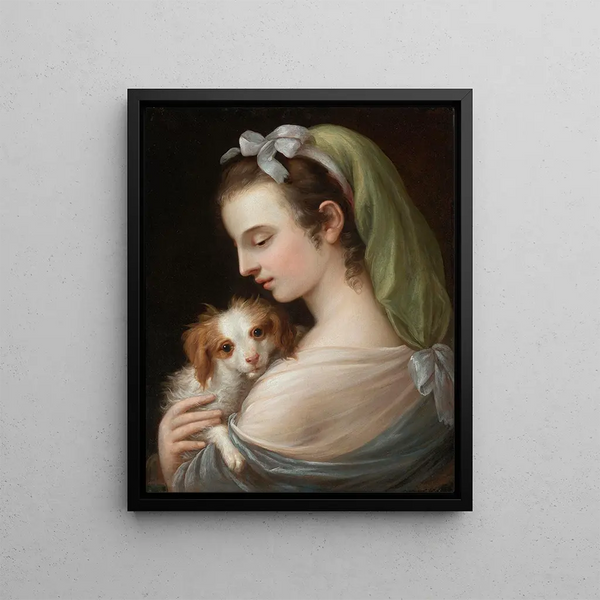 German School - A Woman With A King Charles Spaniel.webp