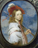 Portret van een jong meisje gekleed als herderin - Duitse school — weergave van het kunstwerk