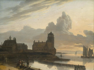 Gerrit Adriaensz Berckheyde - German River Landscape with a Town.webp