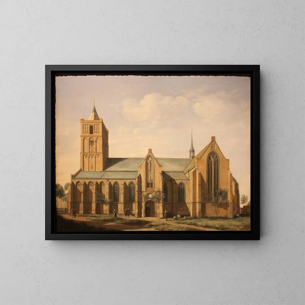 L'église de Noordwijk - Gerrit Adriaensz Berckheyde — framed artwork on a wall