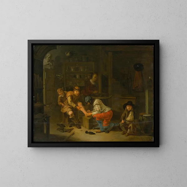 At the apothecary's shop - Gerrit Lundens — framed artwork on a wall