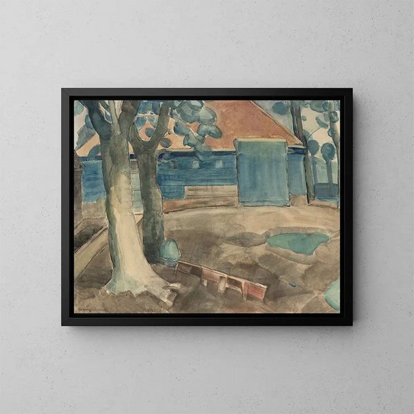 van Noord-Hollandse boerderij met binnenplaats - Gerrit van Blaaderen — ingelijst kunstwerk aan de muur