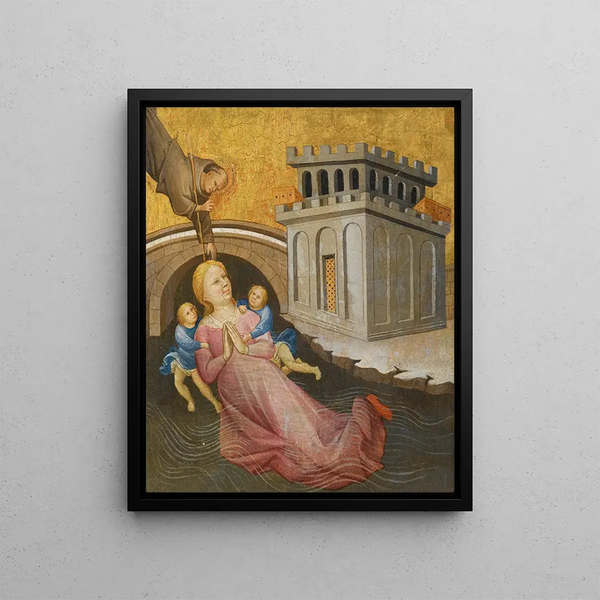 Gherardo di Jacopo di Neri - A Franciscan Saint Miraculously Saving A Woman From Drowning.webp