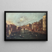 View of the Rialto Bridge Venice - Giacomo Guardi — framed artwork on a wall