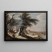 Landschap met winterlandschap met dorpelingen op een pad - Gijsbrecht Leytens — ingelijst kunstwerk aan de muur