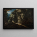 Landschap met beboste berg met waterval en reizigers - Gijsbrecht Leytens — ingelijst kunstwerk aan de muur