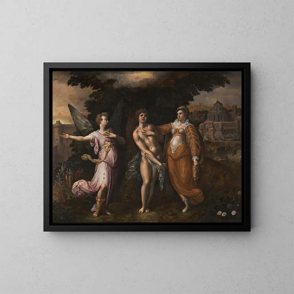 van de religieuze levensallegorie - Gillis Coignet — ingelijst kunstwerk aan de muur