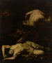 Caïn die vlucht na de moord op Abel - Giovan Battista Langetti — weergave van het kunstwerk