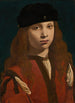 Portret van een jonge man - Giovanni Antonio Boltraffio — ingelijst kunstwerk aan de muur