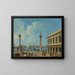 Venetië, uitzicht op de kade vanaf de Piazzetta in zuidelijke richting naar San Giorgio Maggiore met de kolommen van San Marco en San Théodore en de Sansoviniana-bibliotheek - Giovanni Battista Cimaroli — ingelijst kunstwerk aan de muur