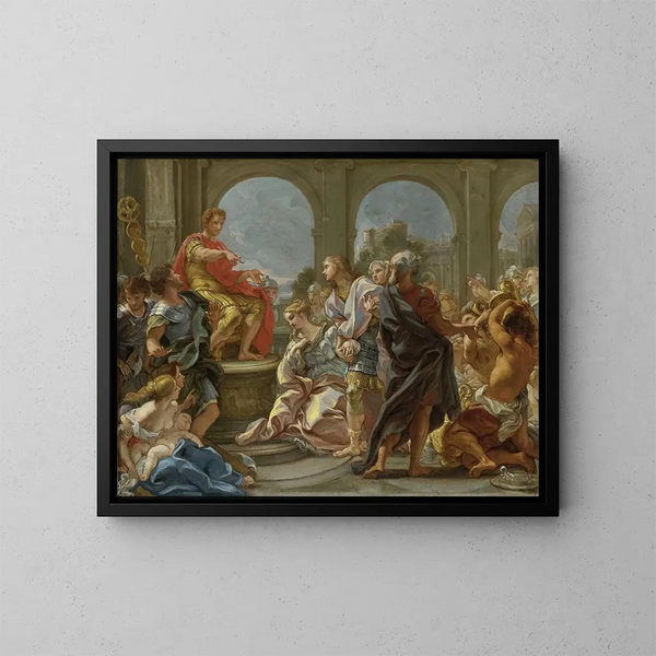 La Tempérance de Scipion - Giovanni Battista Gaulli — framed artwork on a wall