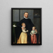 portret van een edelman en zijn twee kinderen - Giovanni Battista Moroni — ingelijst kunstwerk aan de muur