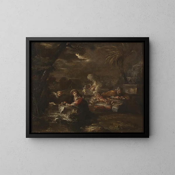 Rust tijdens de vlucht naar Egypte - Giovanni Battista Pace — ingelijst kunstwerk aan de muur