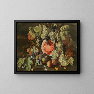 Giovanni Battista Ruoppolo - Still Life In A Landscape With Grapes Watermelons Figs And Apples.webp