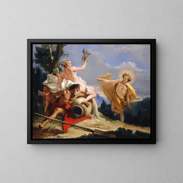 Apollon die Daphne achtervolgt - Giovanni Battista Tiepolo — ingelijst kunstwerk aan de muur