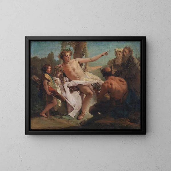 Apollon en Marsyas - Giovanni Battista Tiepolo — ingelijst kunstwerk aan de muur