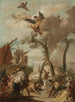 De Hebreeën die manna verzamelen in de woestijn, schets - Giovanni Battista Tiepolo — weergave van het kunstwerk