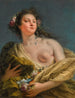 Portret van een dame in Flore - Giovanni Battista Tiepolo — weergave van het kunstwerk
