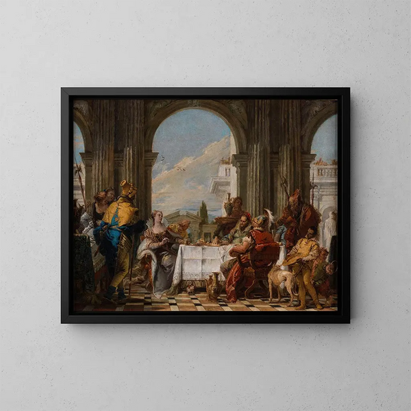 De Banket van Cleopatra - Giovanni Battista Tiepolo — ingelijst kunstwerk aan de muur