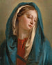 La Madone de face et vêtue d'un manteau bleu - Giovanni Battista Tiepolo — weergave van het kunstwerk