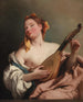 Vrouw met de mandoline - Giovanni Battista Tiepolo — weergave van het kunstwerk