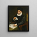 Portret van een man zittend aan een tafel met een open boek die een brief leest - Giovanni Battista Trotti — ingelijst kunstwerk aan de muur