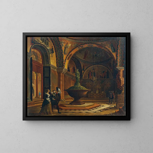 L interieur du baptistère de San Marco à Venise - Giovanni Battista de Pian — ingelijst kunstwerk aan de muur