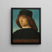 Portrait of a Young Man - Giovanni Bellini — framed artwork on a wall