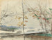 Landschap in de herfst met bomen - Giovanni Boldini — weergave van het kunstwerk
