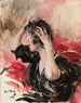 Een vrouw kamt haar haar - Giovanni Boldini — weergave van het kunstwerk