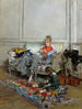 Jonge vrouw die haakt - Giovanni Boldini — weergave van het kunstwerk
