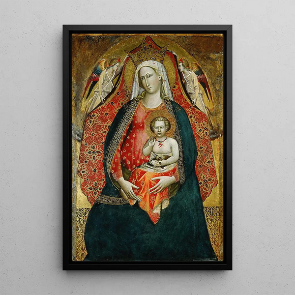 Maagd met Kind met engelen - Giovanni Dal Ponte — ingelijst kunstwerk aan de muur