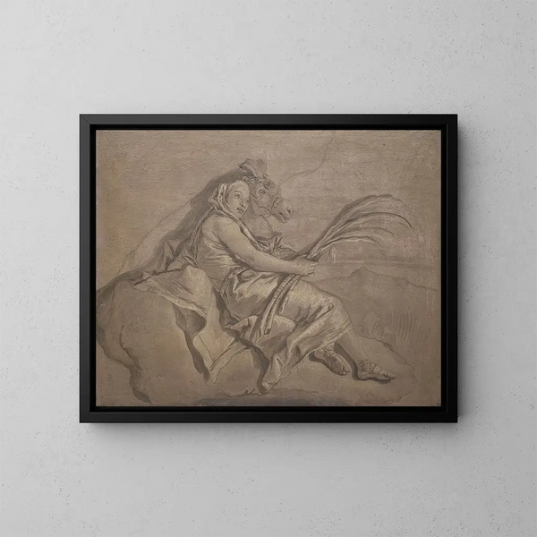 Figure allégorique représentant l'Asie - Giovanni Domenico Tiepolo — framed artwork on a wall