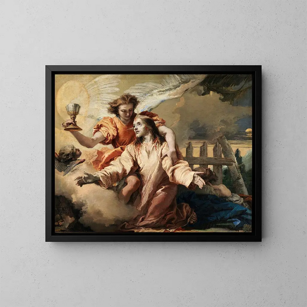 La prière dans le jardin - Giovanni Domenico Tiepolo — framed artwork on a wall