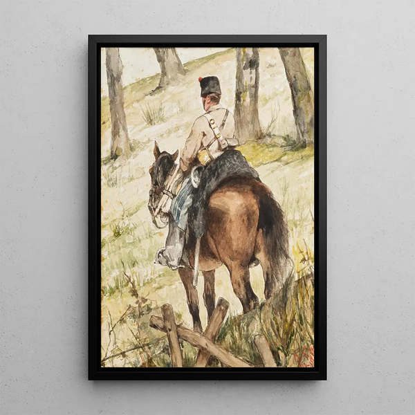 Cavalier en reconnaissance - Giovanni Fattori — ingelijst kunstwerk aan de muur