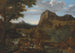 Een rotsachtig rivierlandschap met vissers - Giovanni Francesco Grimaldi — weergave van het kunstwerk