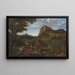 Een rotsachtig rivierlandschap met vissers - Giovanni Francesco Grimaldi — ingelijst kunstwerk aan de muur