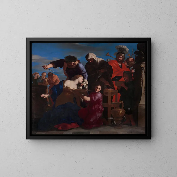 Het Offer van Polyxène - Giovanni Francesco Romanelli — ingelijst kunstwerk aan de muur